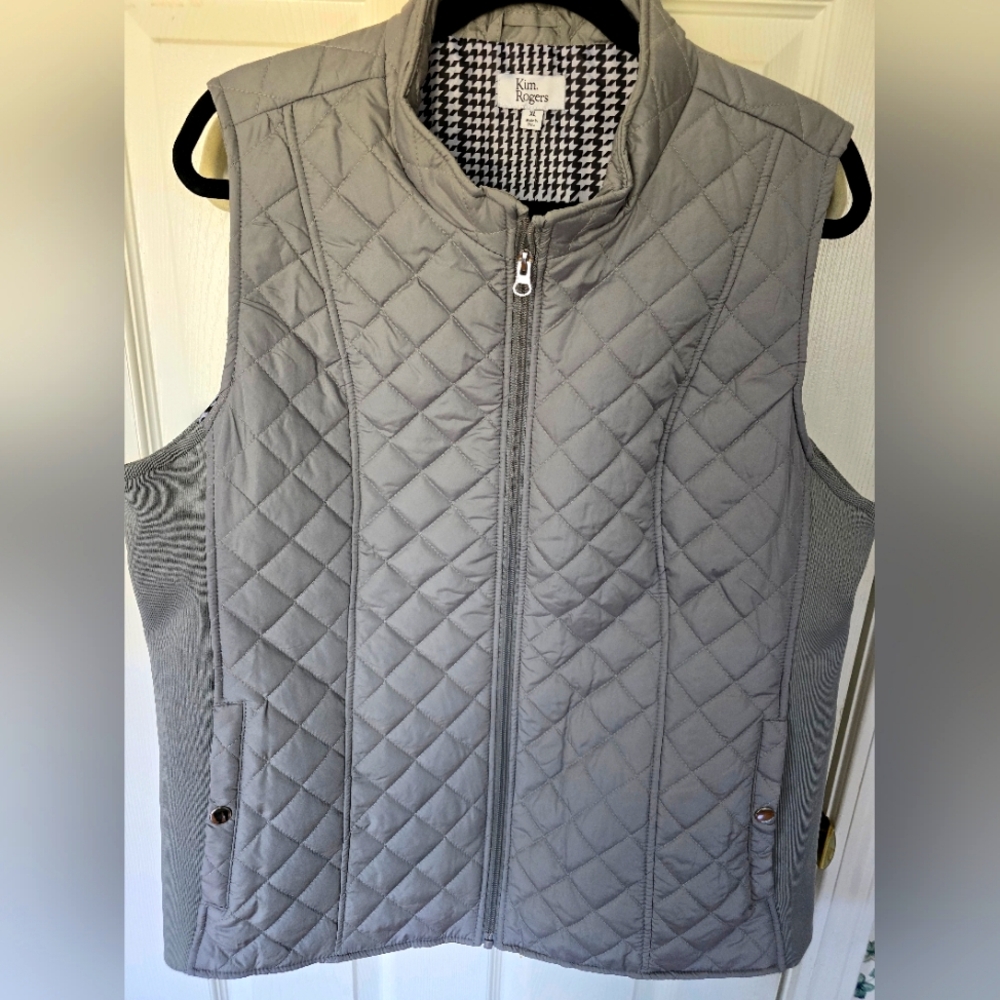 NWT- Quilted Gray Vest